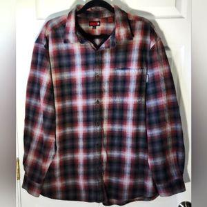 Wolverine black red plaid flannel button down shirt men's size XXL